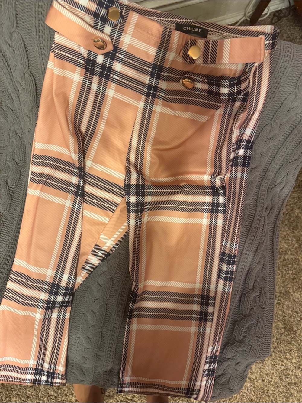 Chicme Plaid Women’s Stretchy Pants Size Large Tall
